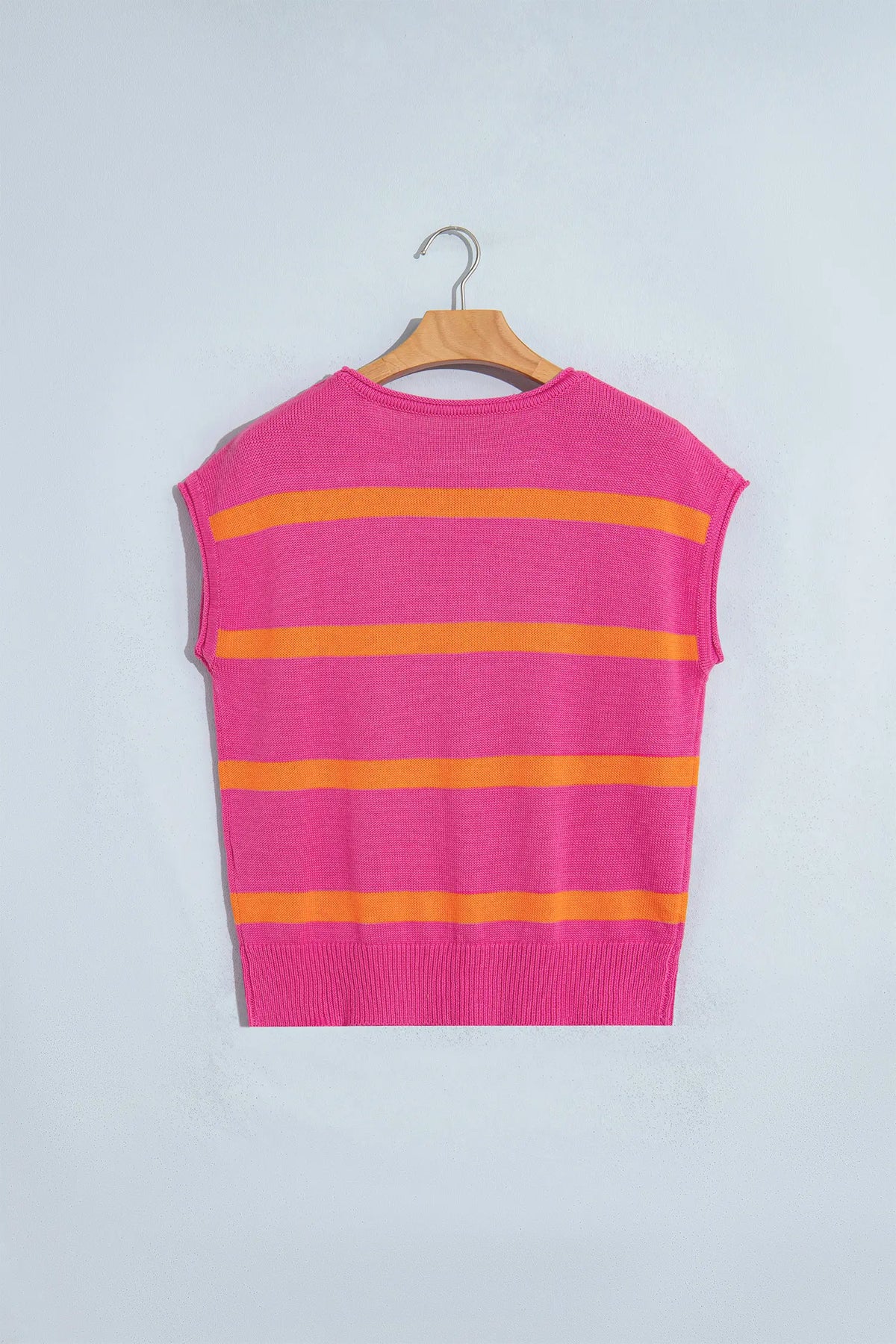 Knit Western Short Sleeve Sweater – Brown Stripe