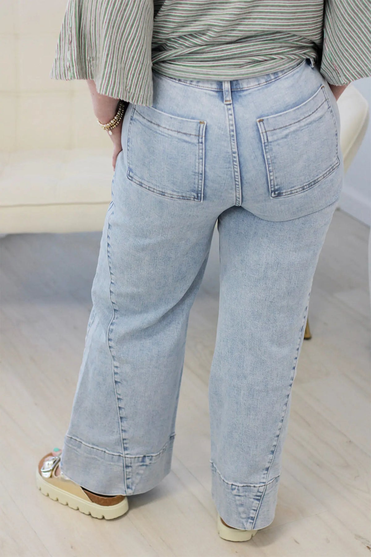 Beau Solid Paneling Loose Fit Plus Size Jeans – Blue
