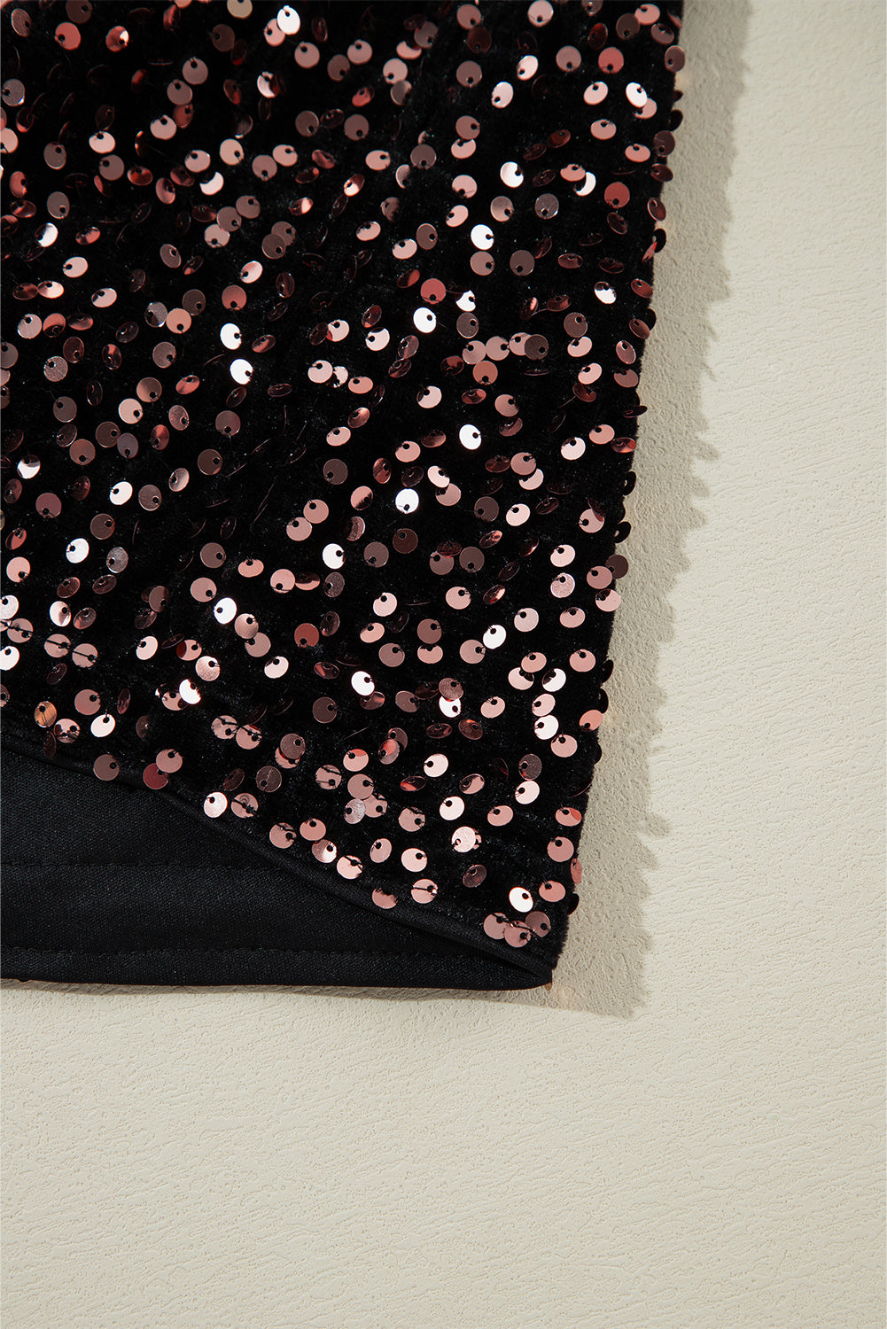 Sequin Long Sleeve Cutout Back Top - eAura