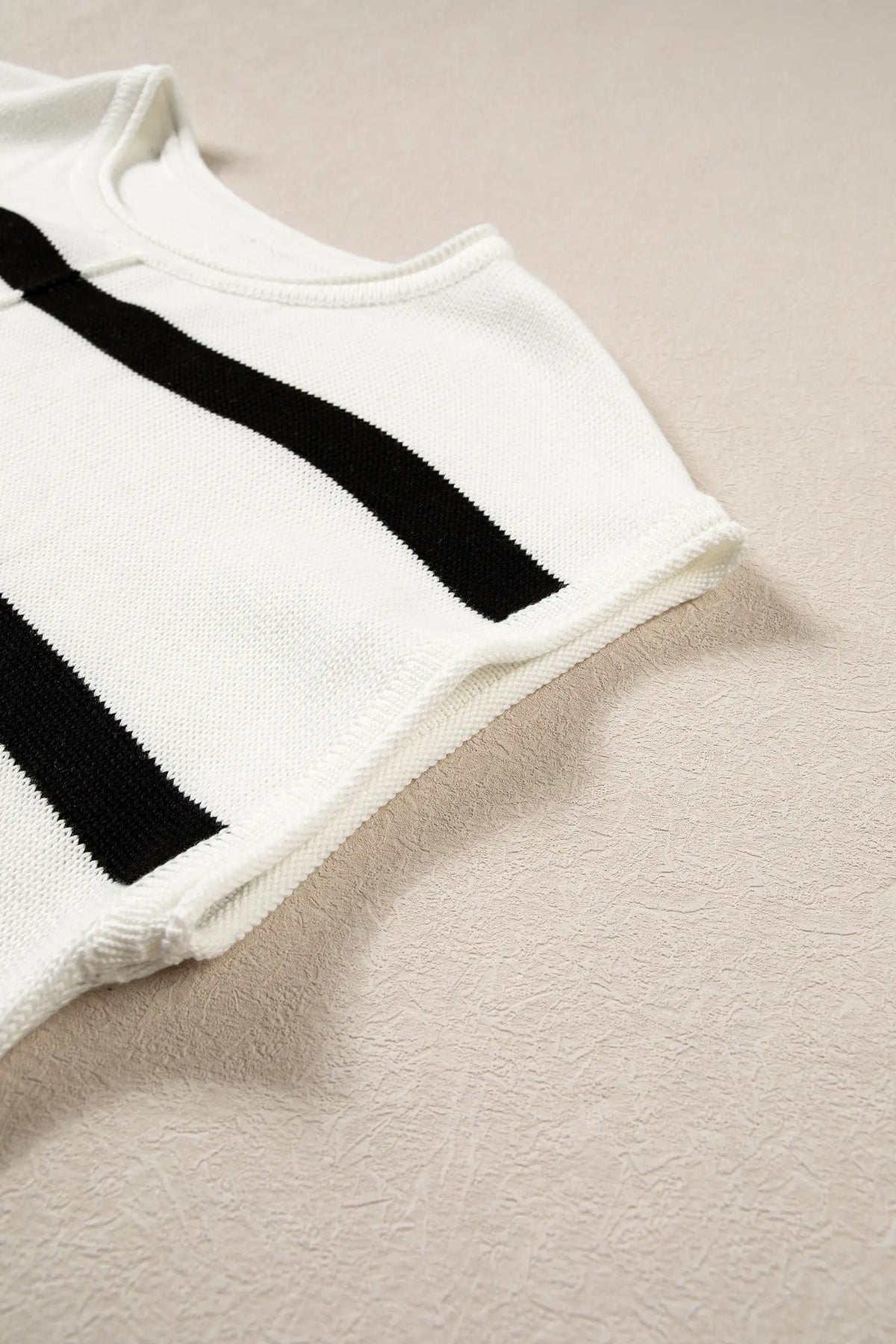 Knit Western Short Sleeve Sweater – Brown Stripe