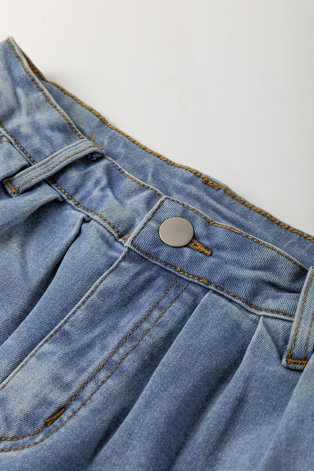 Ashleigh Blue Washed Pleated Detail Wide Leg Jeans - eAura