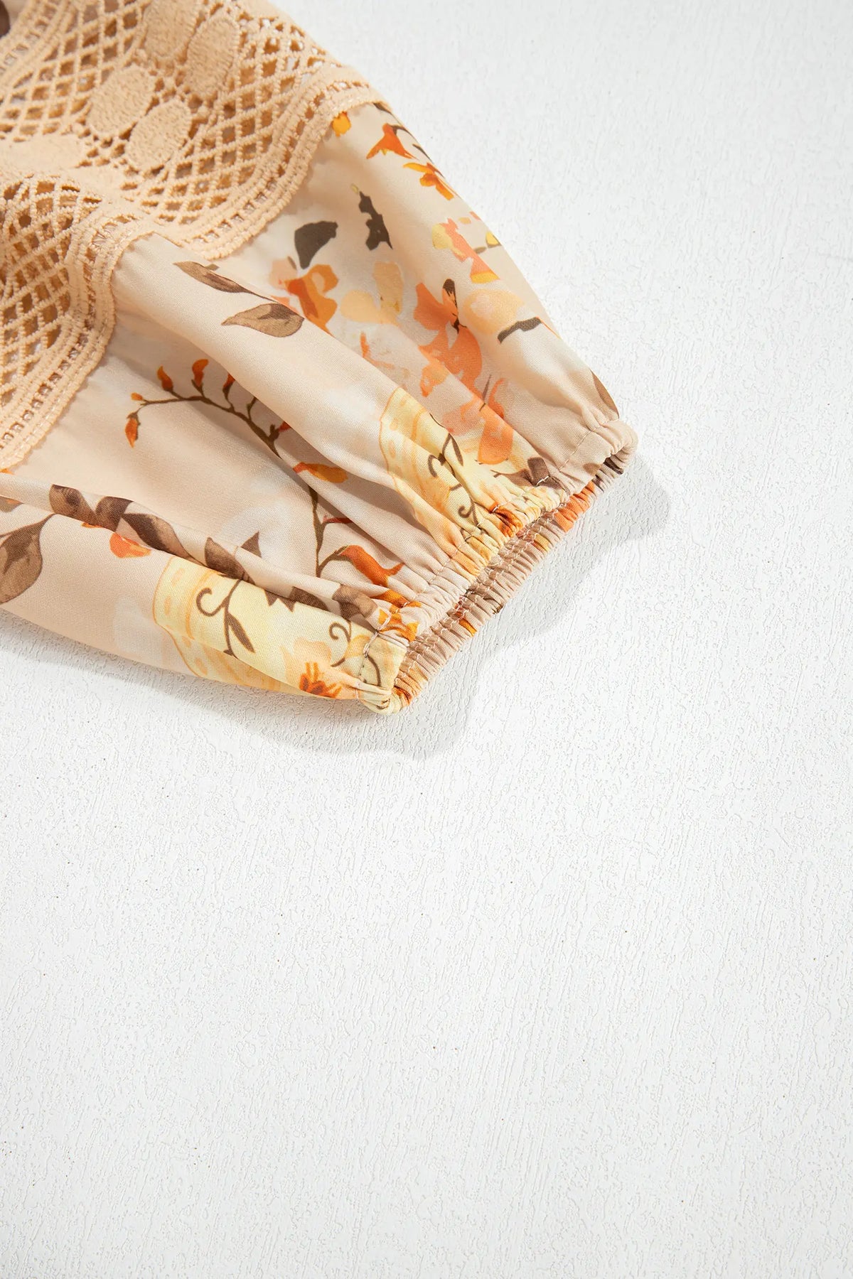 Paisley Print Decorative Binding Tape V Neck Shift Blouse – Khaki
