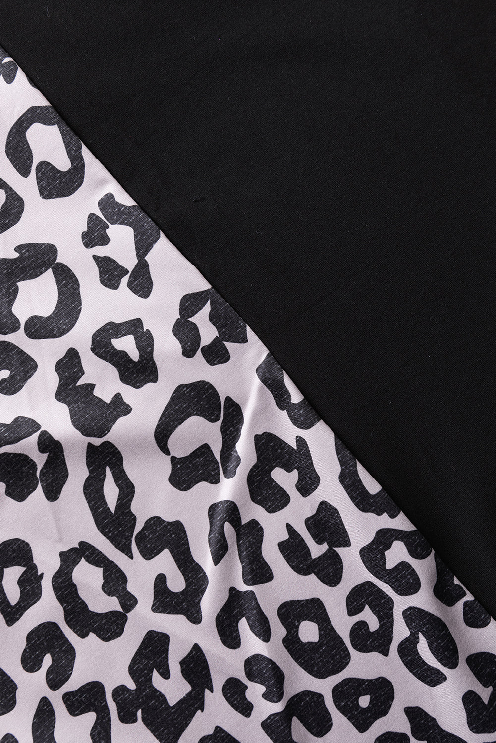 Black Half Leopard Patchwork Plus Size T-shirt BB Fashion Outlet