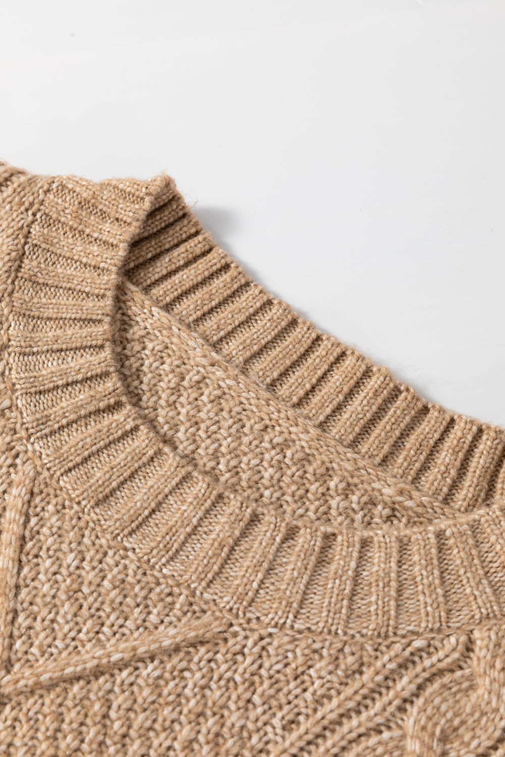 Parchment Cable Knit Drop Shoulder Loose Fit Sweater Dress eAura