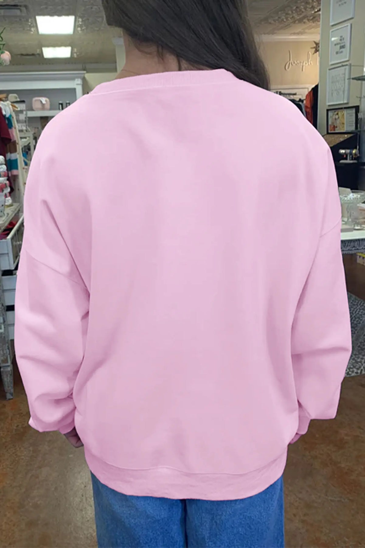 Plus Size Sweatshirt — JESUS SAVES Gingham Star Patchwork Detail