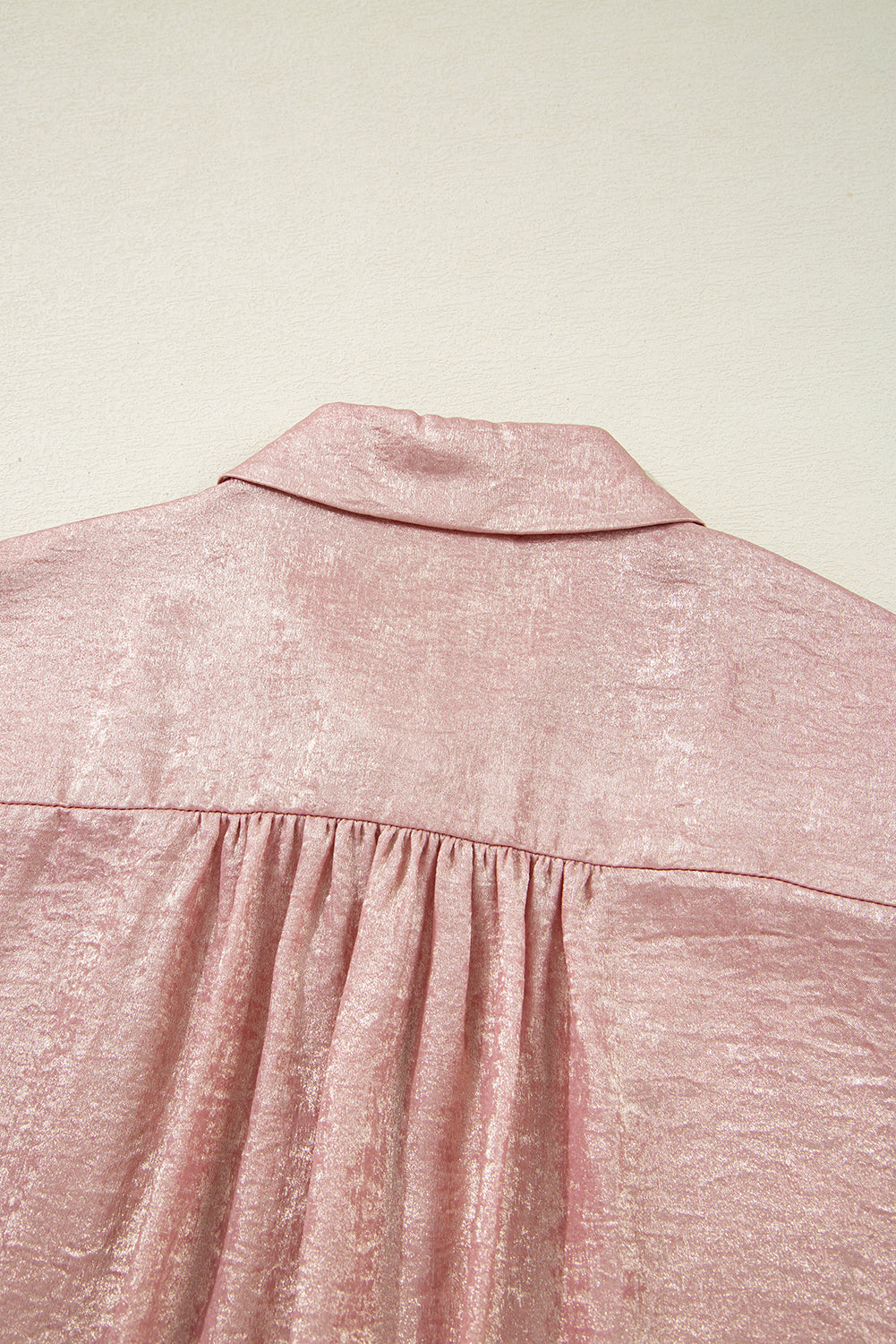 Delicacy Metallic Buttoned Loose Fit Short Sleeve Shirt eAura