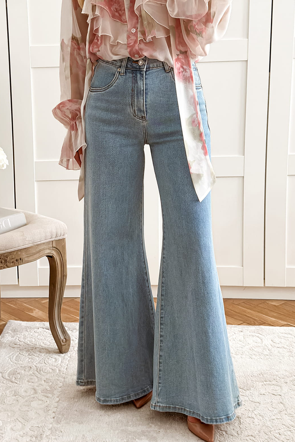 High Waist Button Zip Fly Bell Bottom Jeans Dear-Lover Dropshipping