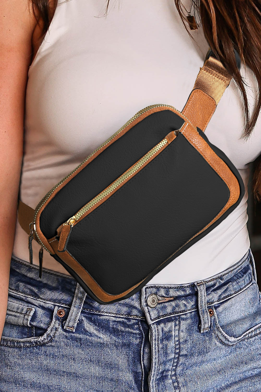 White Adjustable Strap Mini PU Leather Crossbody Bag BB Fashion Outlet