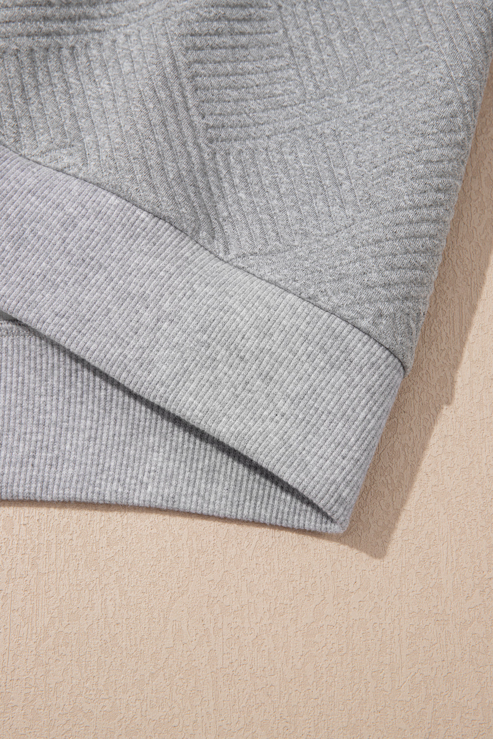 Textured Half Zip Loose Sweatshirt - eAura