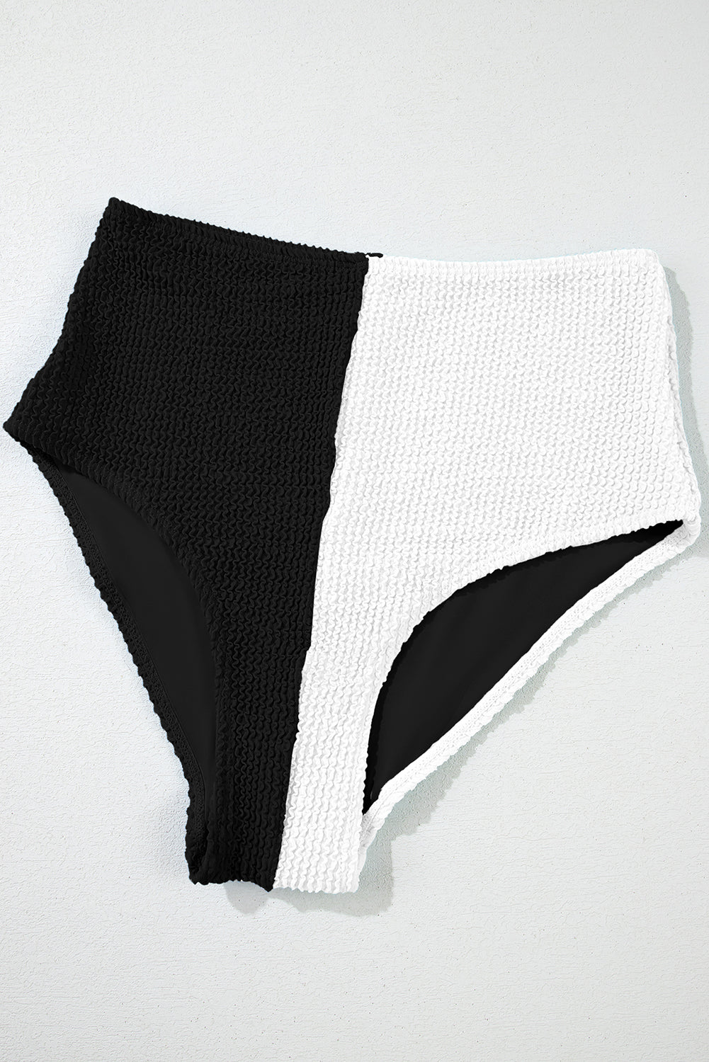 Corded Colorblock Square Neck High Waist Bikini Set