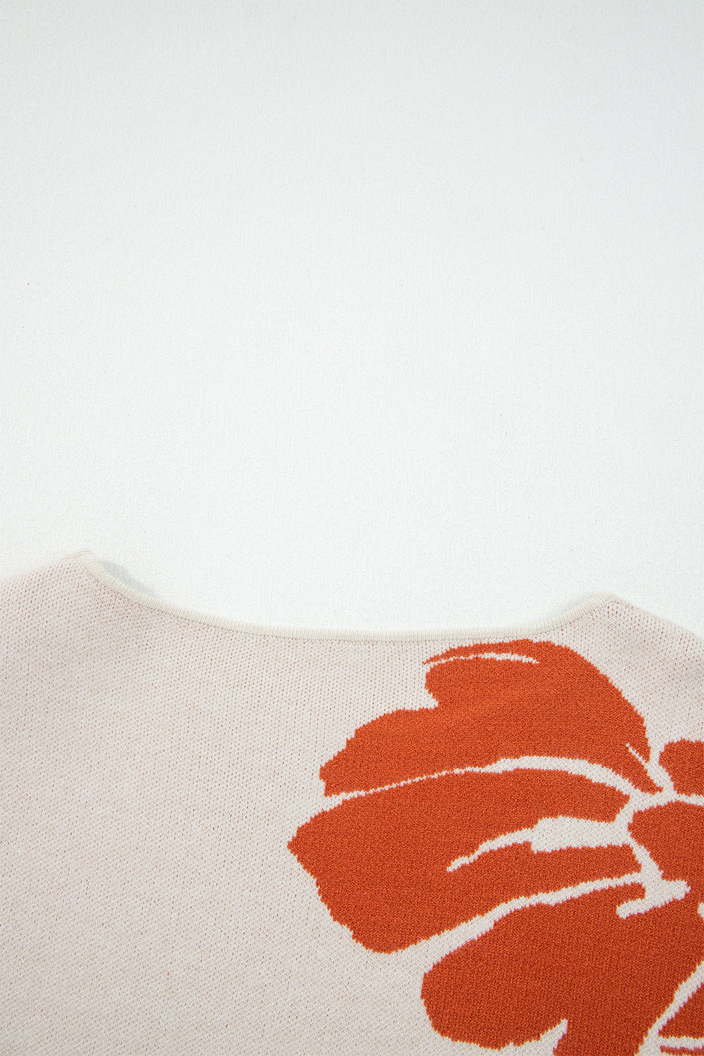Bold Flower Pattern Wide Sleeve Overside Sweater eAura