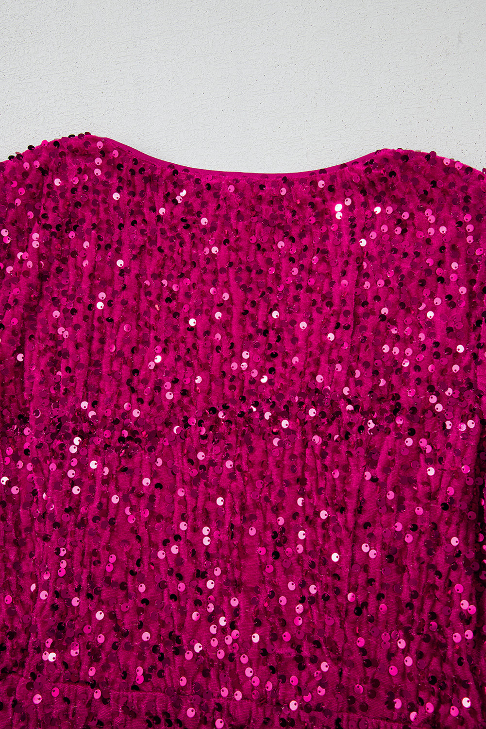 Sequin Long Sleeve V-Neck Wrapped Mini Dress - eAura