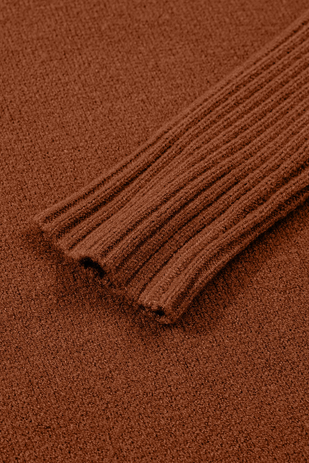 Ribbed High Neck Front Pockets Center Seam Shift Sweater Dress - eAura