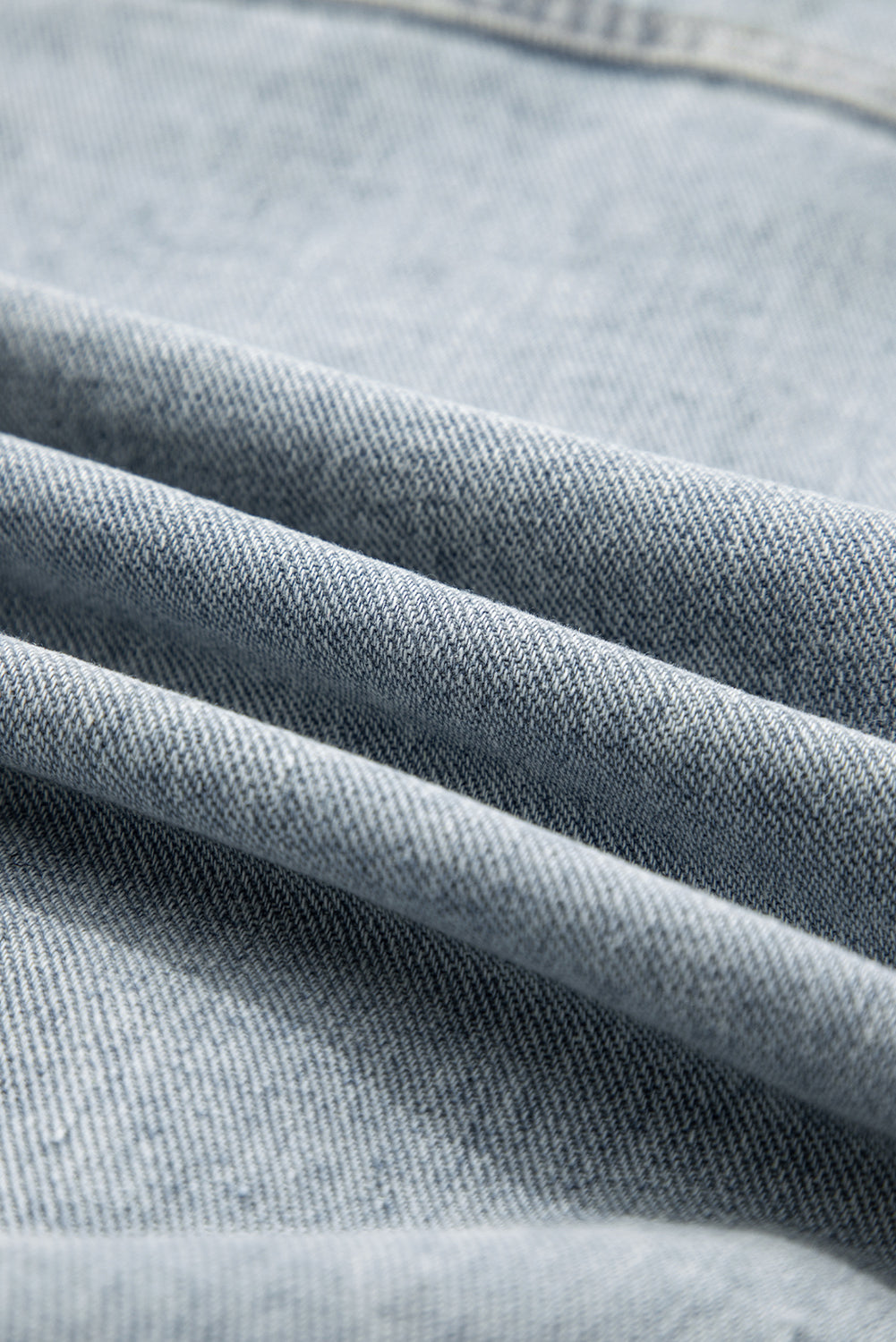 Blue Zip Up Washed Denim Jacket - eAura