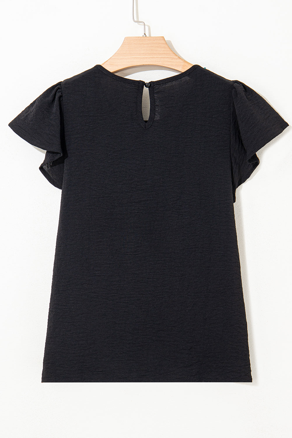 Flounce Sleeve Pleated Textured Blouse eAura