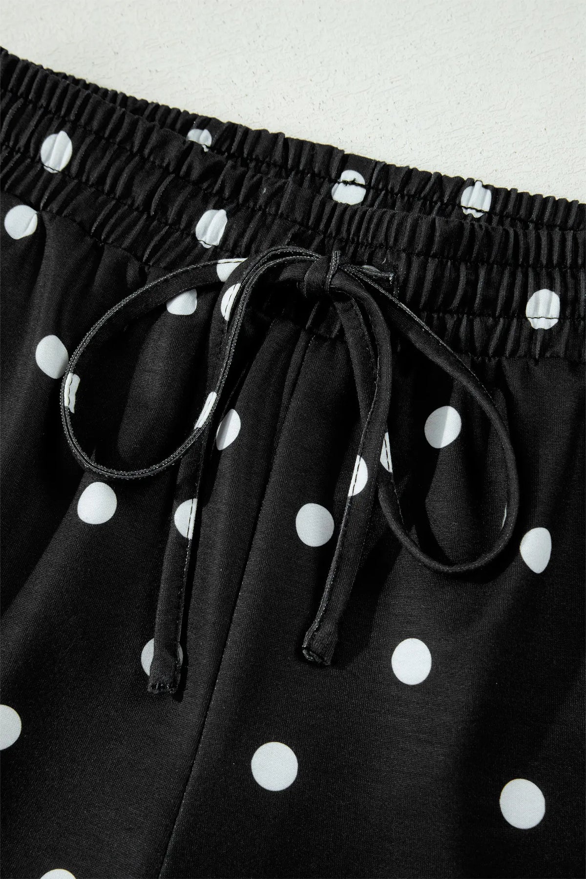 Polka Dot Short Sleeve Loose Top Drawstring Shorts Set – Pink