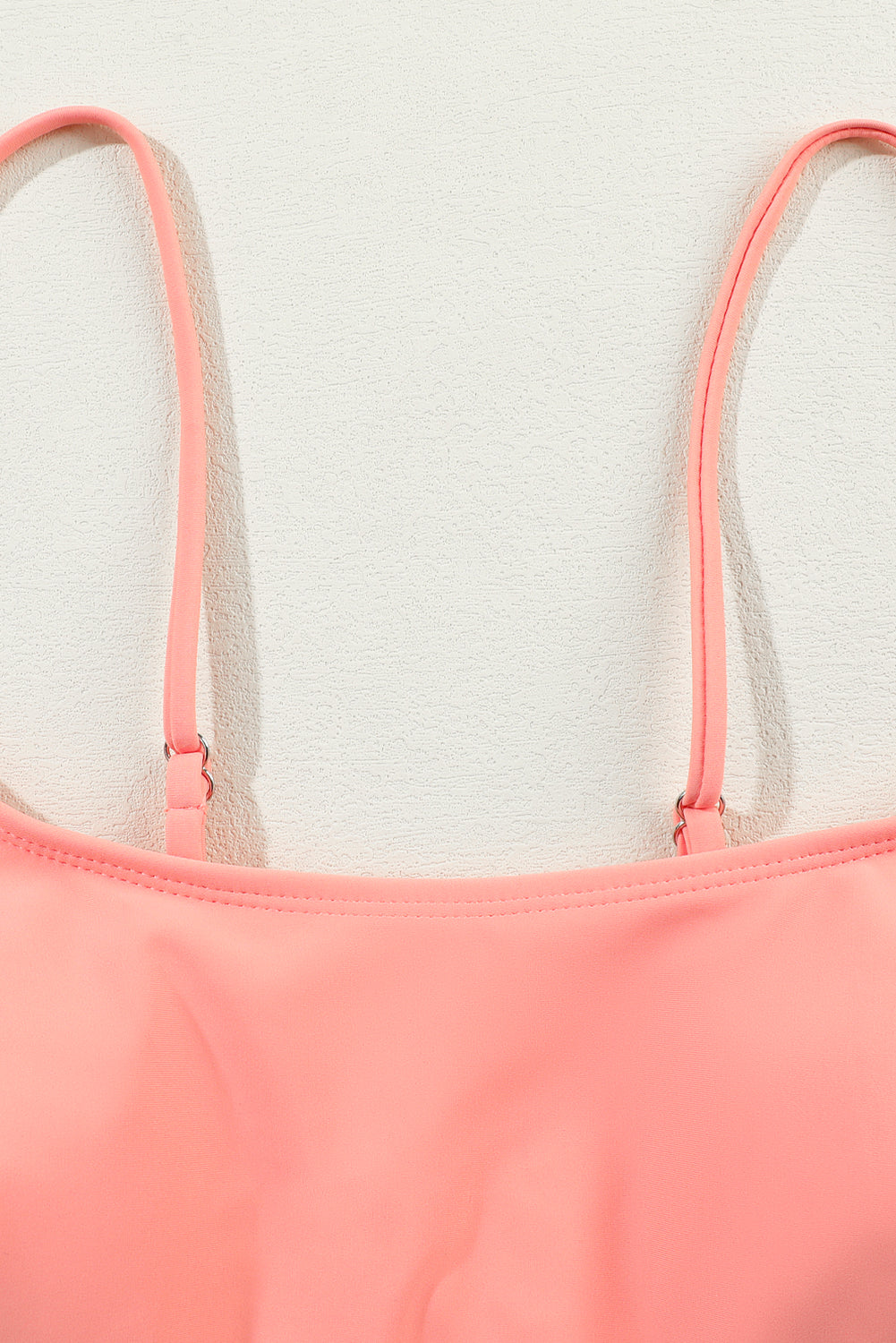 Peach Blossom Striped Patchwork Spaghetti Strap High Waist Bikini Swimsuit eAura