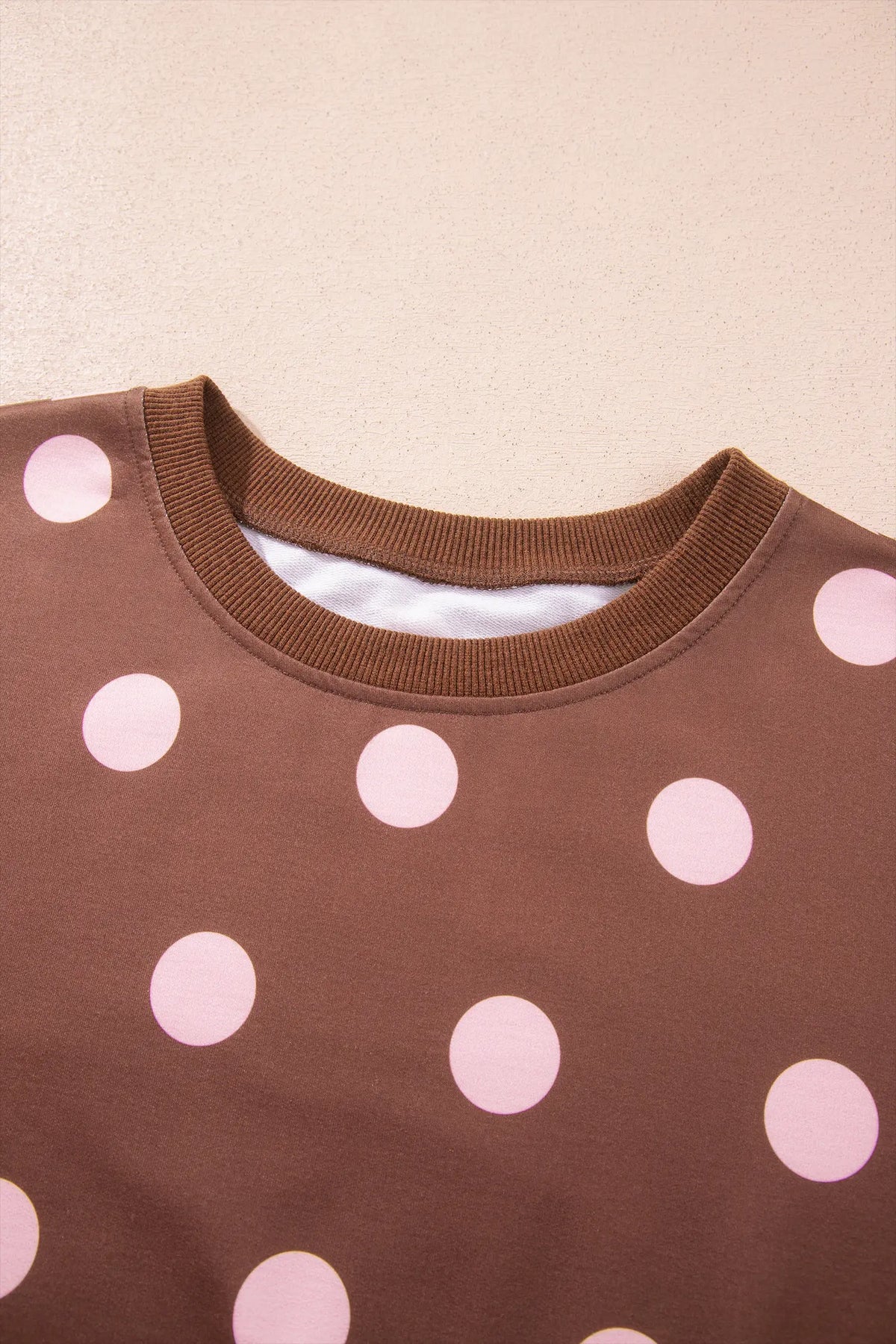 Polka Dot Two Piece Set Long Sleeve Casual Skirt Set – Pink