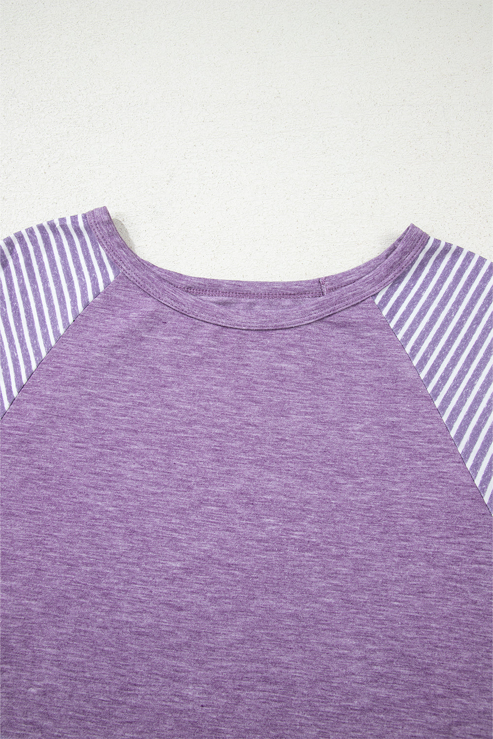 Contrast Print Striped Raglan Long Sleeve Loose Top - eAura