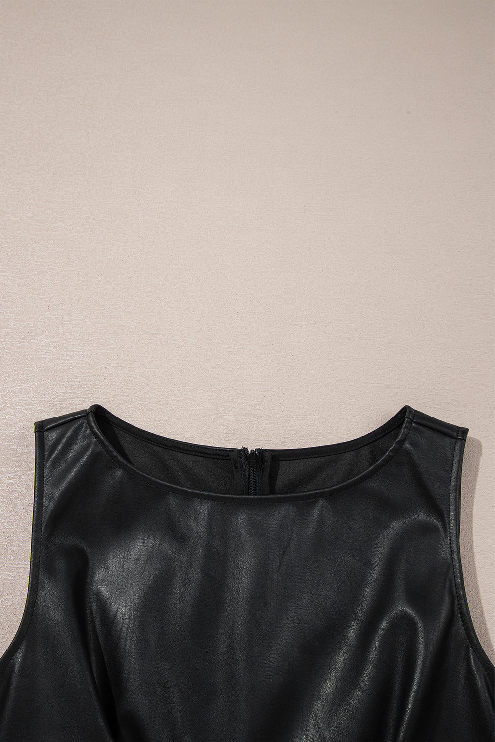 Black Faux Leather Sleeveless Mini Dress Dear-Lover Dropshipping