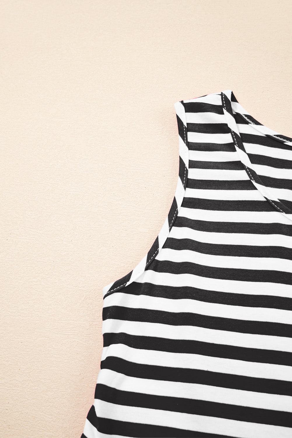 Stripe U-Neck Sleeveless Loose Fit Mini Dress eAura