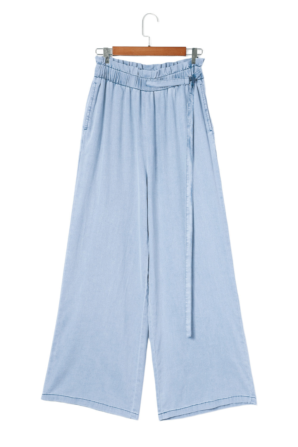 Black High Waist Pocketed Wide Leg Tencel Jeans Beagle Boutique Fashion Outlet