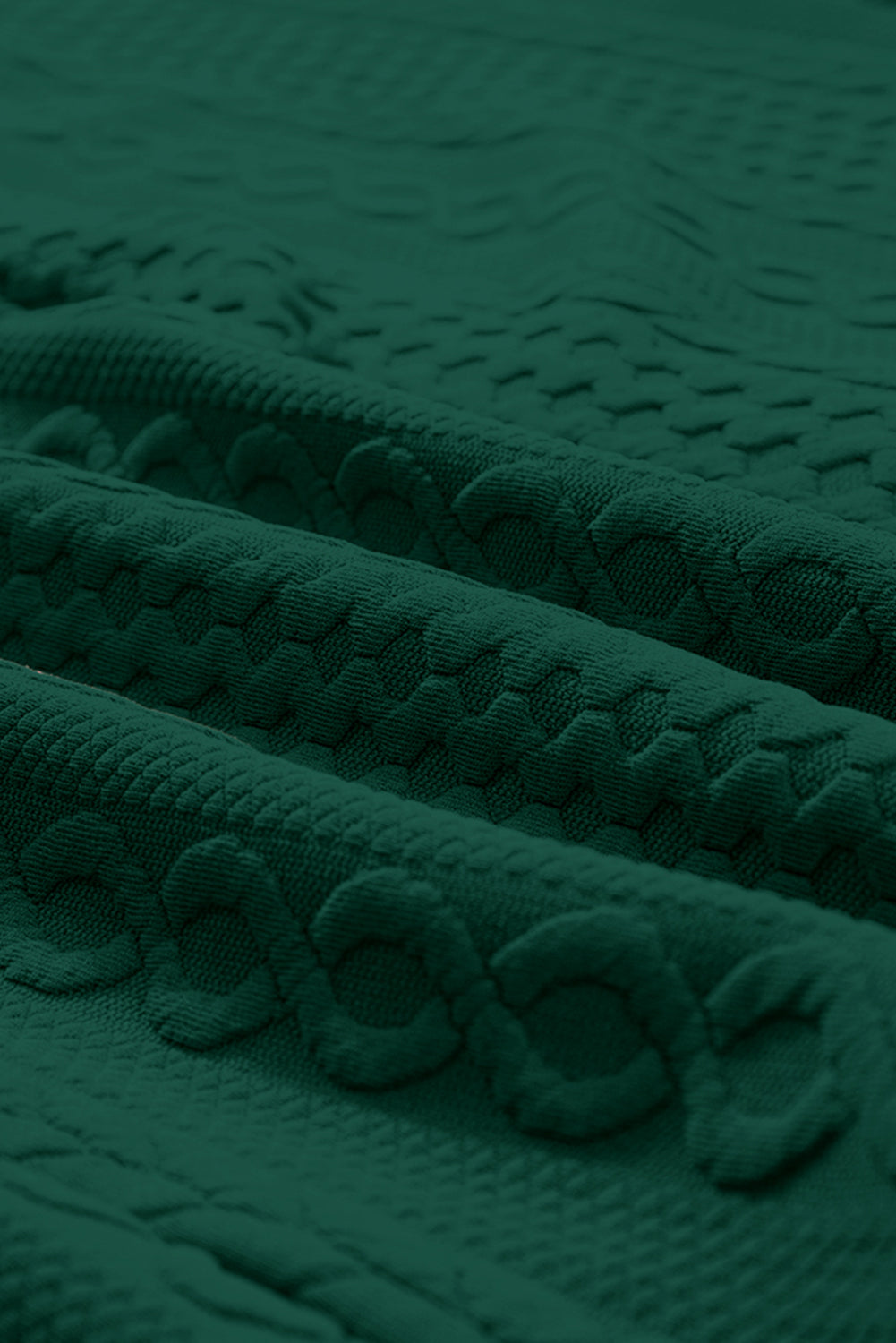 Cable Texture Puff Sleeve Loose Shacket - eAura