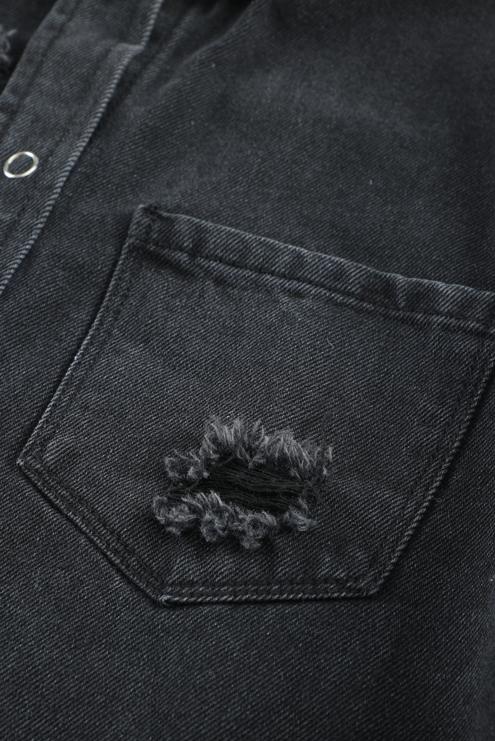 Black Ripped Denim Jacket Beagle Boutique Fashion Outlet