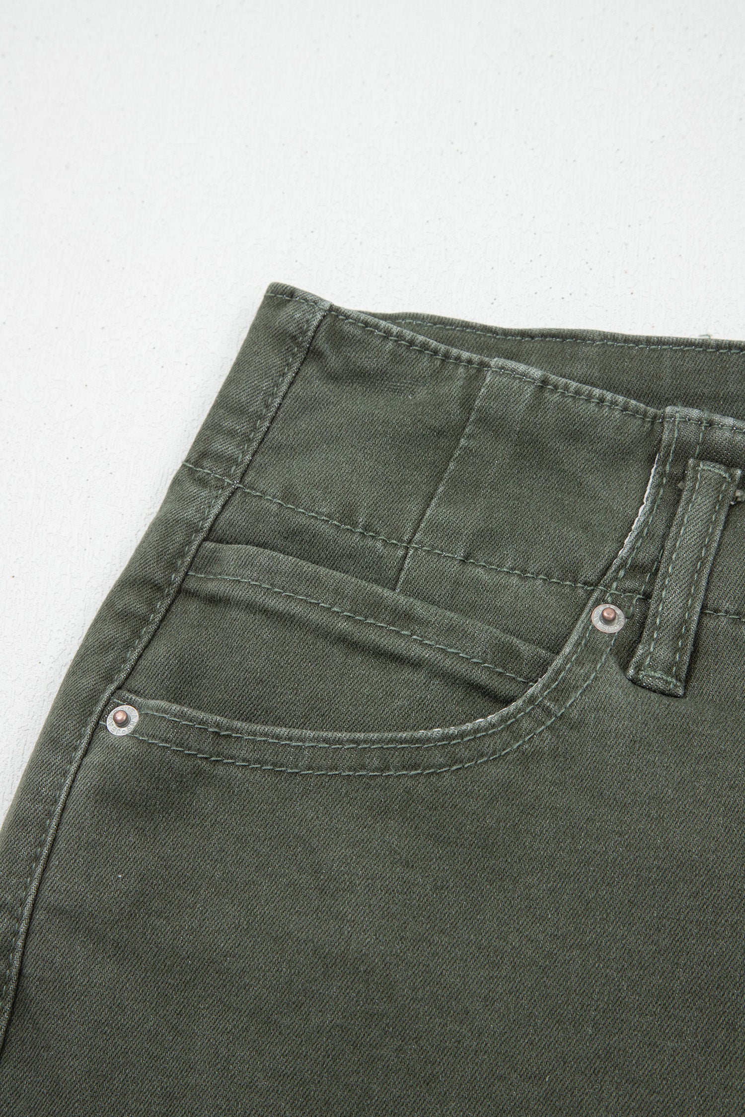 Double Button High Waist Flared Bottom Jeans