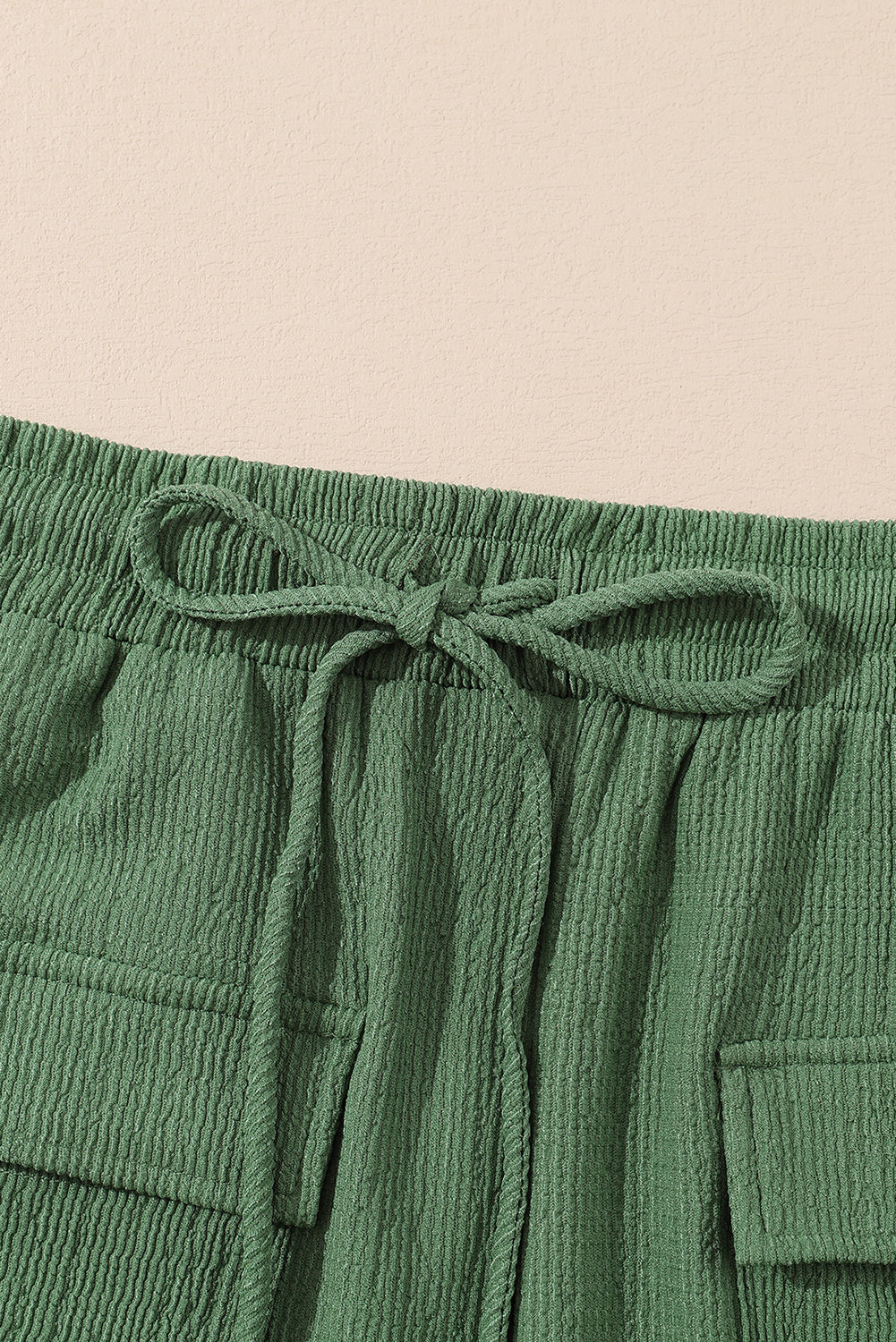 Green Flap Pocket Casual Drawstring Shorts Dear-Lover Dropshipping