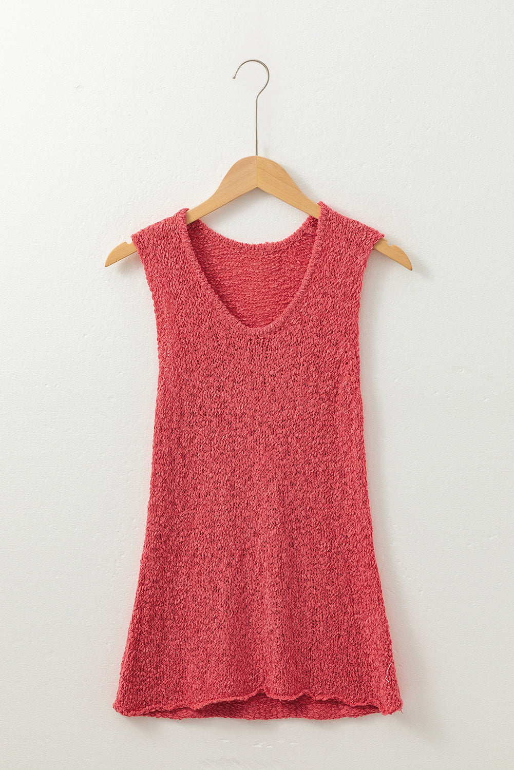 Flamingo Textured Knit U Neck Slim Fit Sweater Vest eAura
