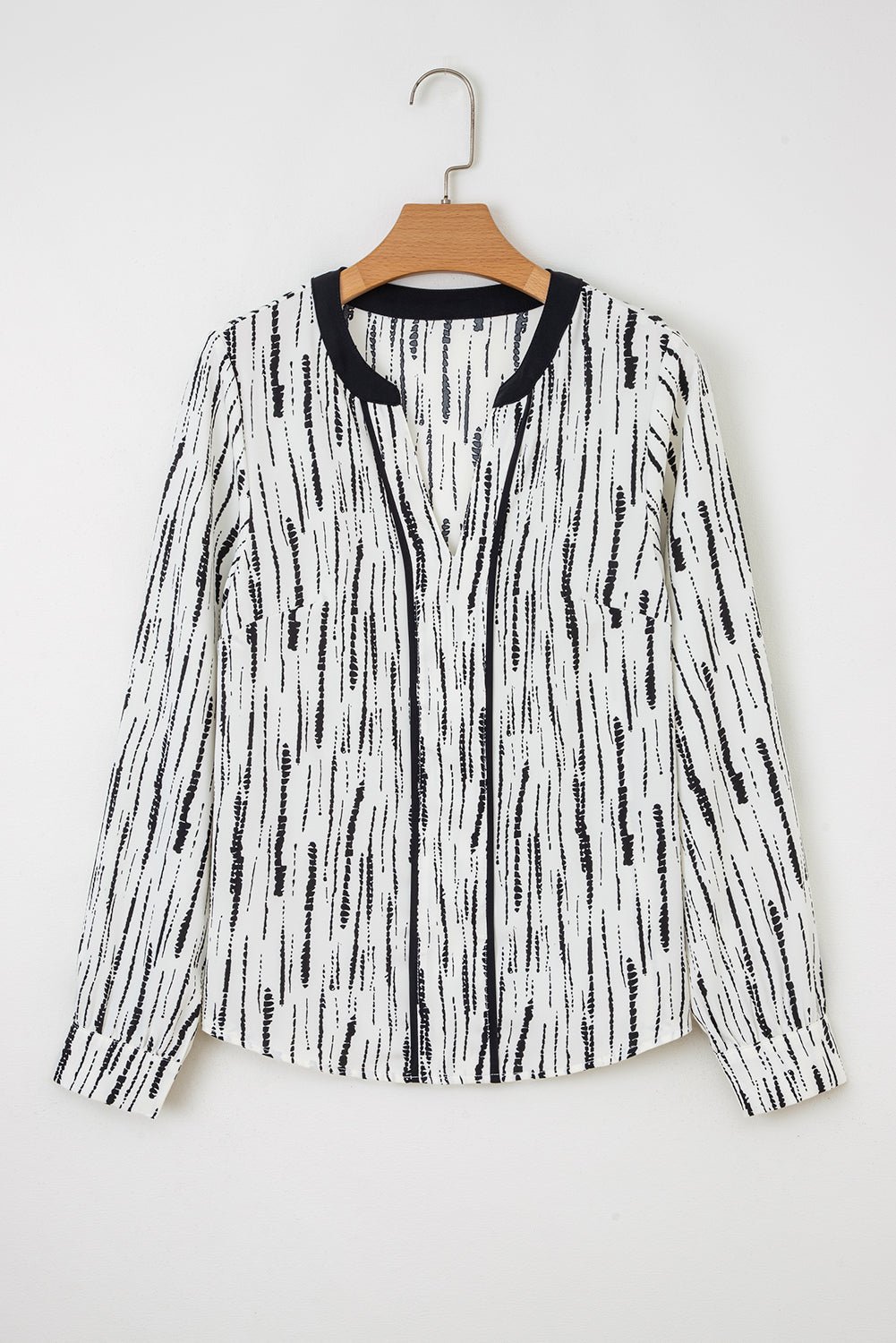 Abstract Printed V-Neck Fall Blouse - eAura