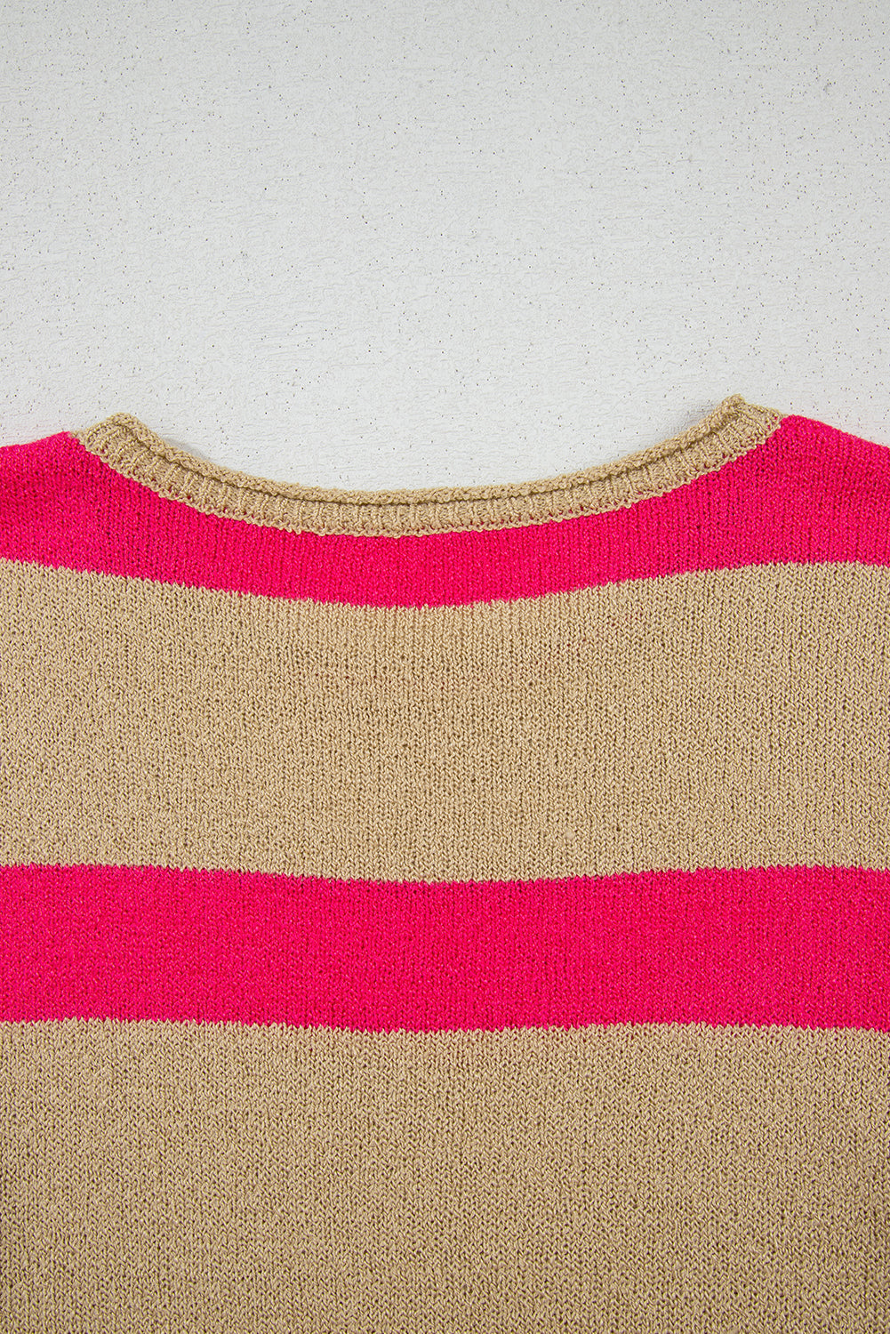 Pink Stripe Short Sleeve Lightweight Sweater eAura