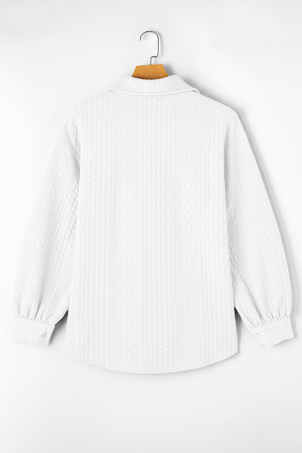 Textured Puff Sleeve Loose Shacket eAura