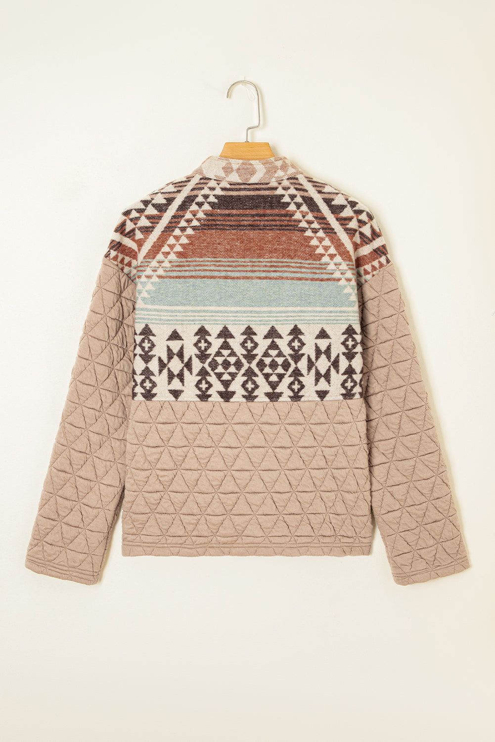 Beige Aztec Quilted Patchwork Western Jacket Dear-Lover Dropshipping