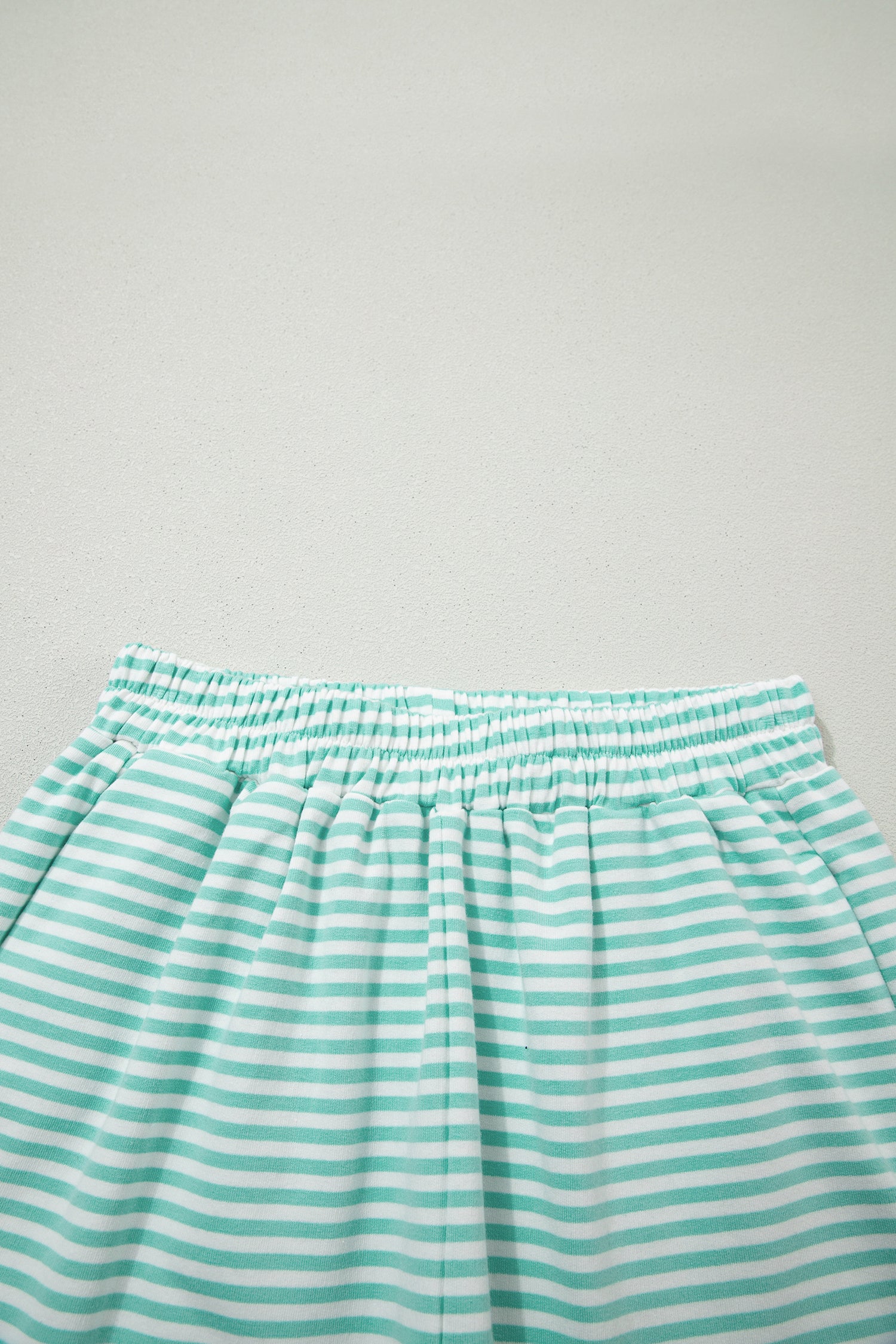 Stripe Oversize Mock Neck Sweatshirt and Shorts Set