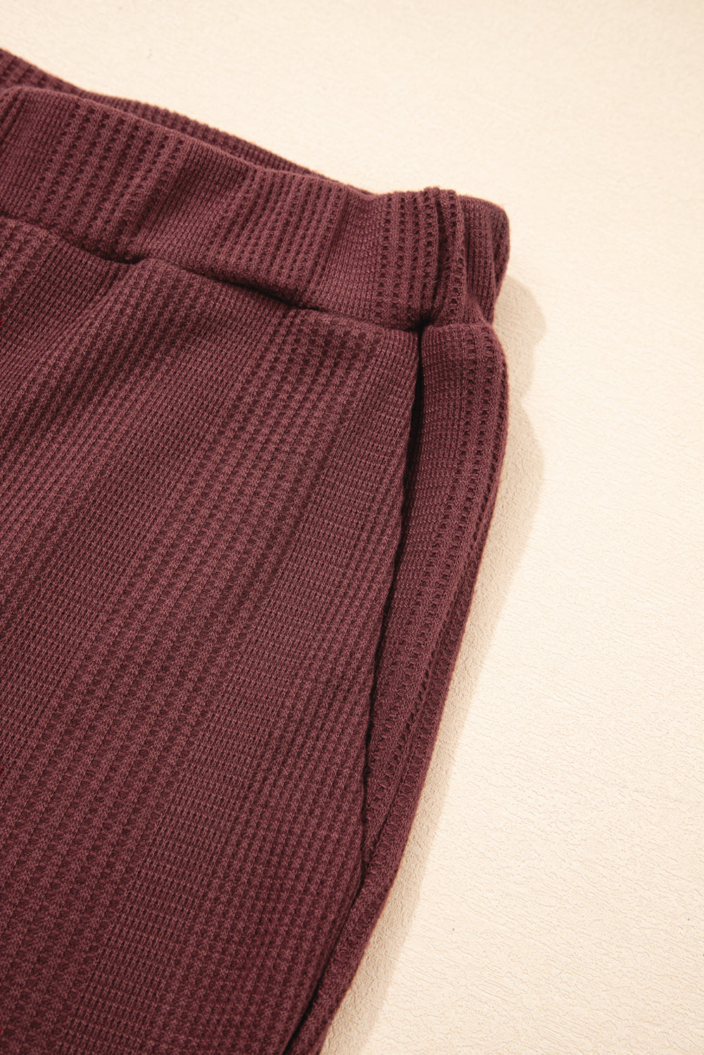 Red Dahlia Solid Colour Ribbed Ruffle Tank Top and Trousers Set eAura