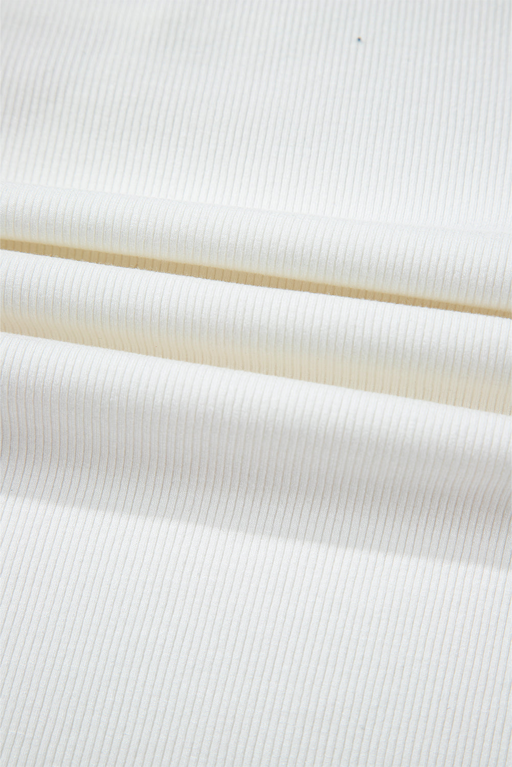 White Lace V Neckline Ribbed Slim Fit T Shirt eAura