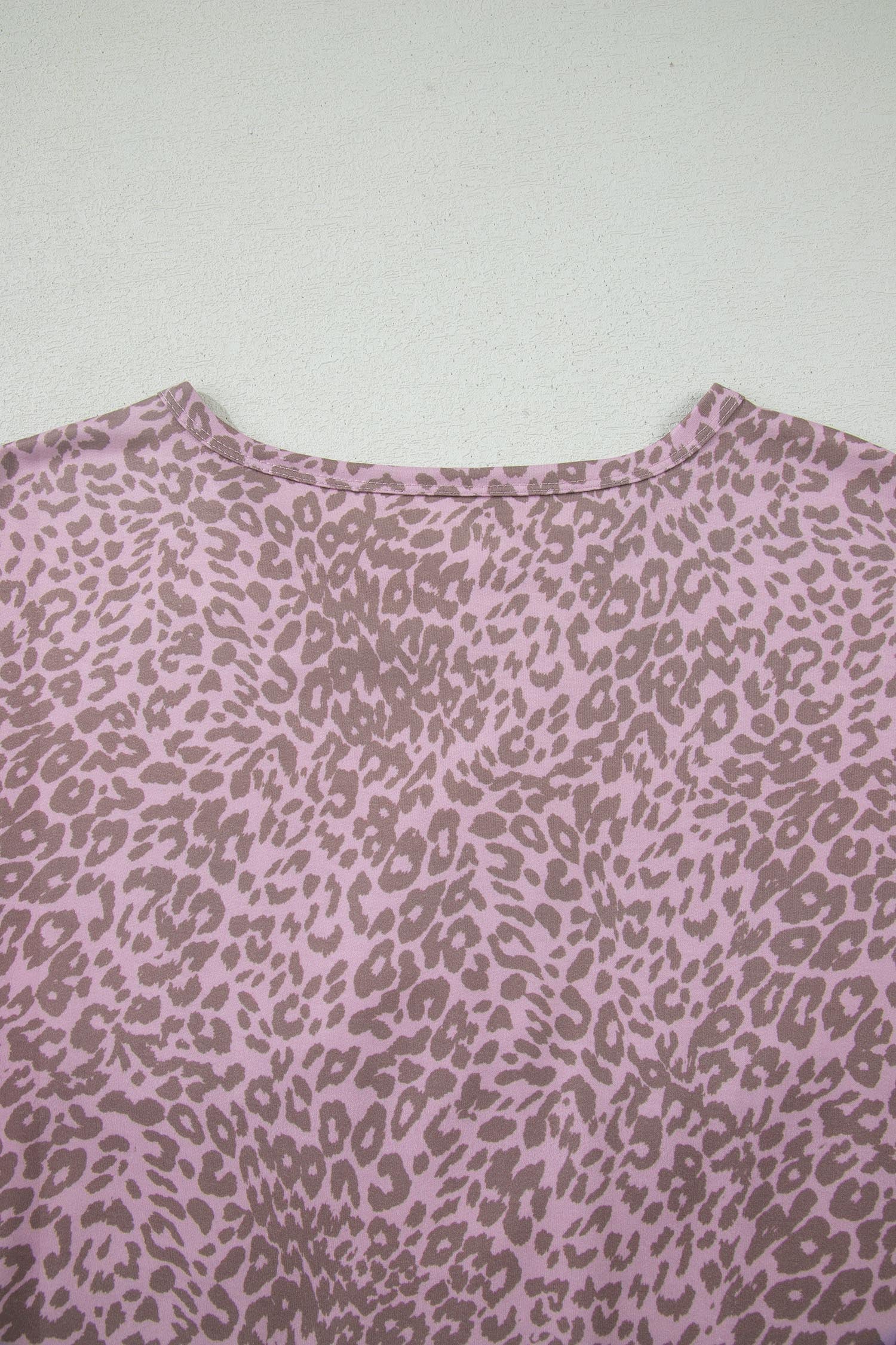 Leopard Print Studded Star Patch Loose Tee – Khaki & Pink