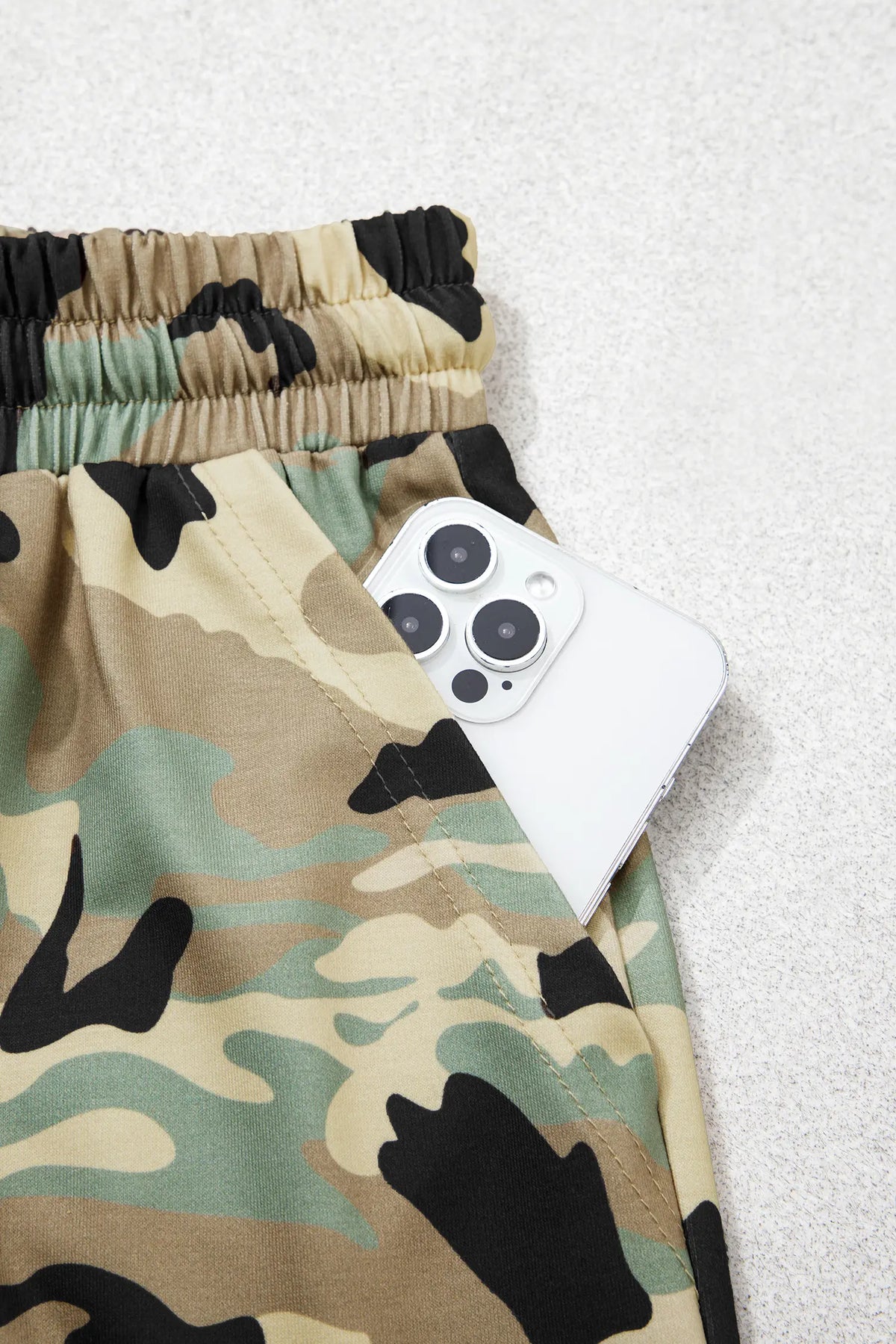 Camouflage Print Street Fashion Drawstring Shift Pants – Multicolour