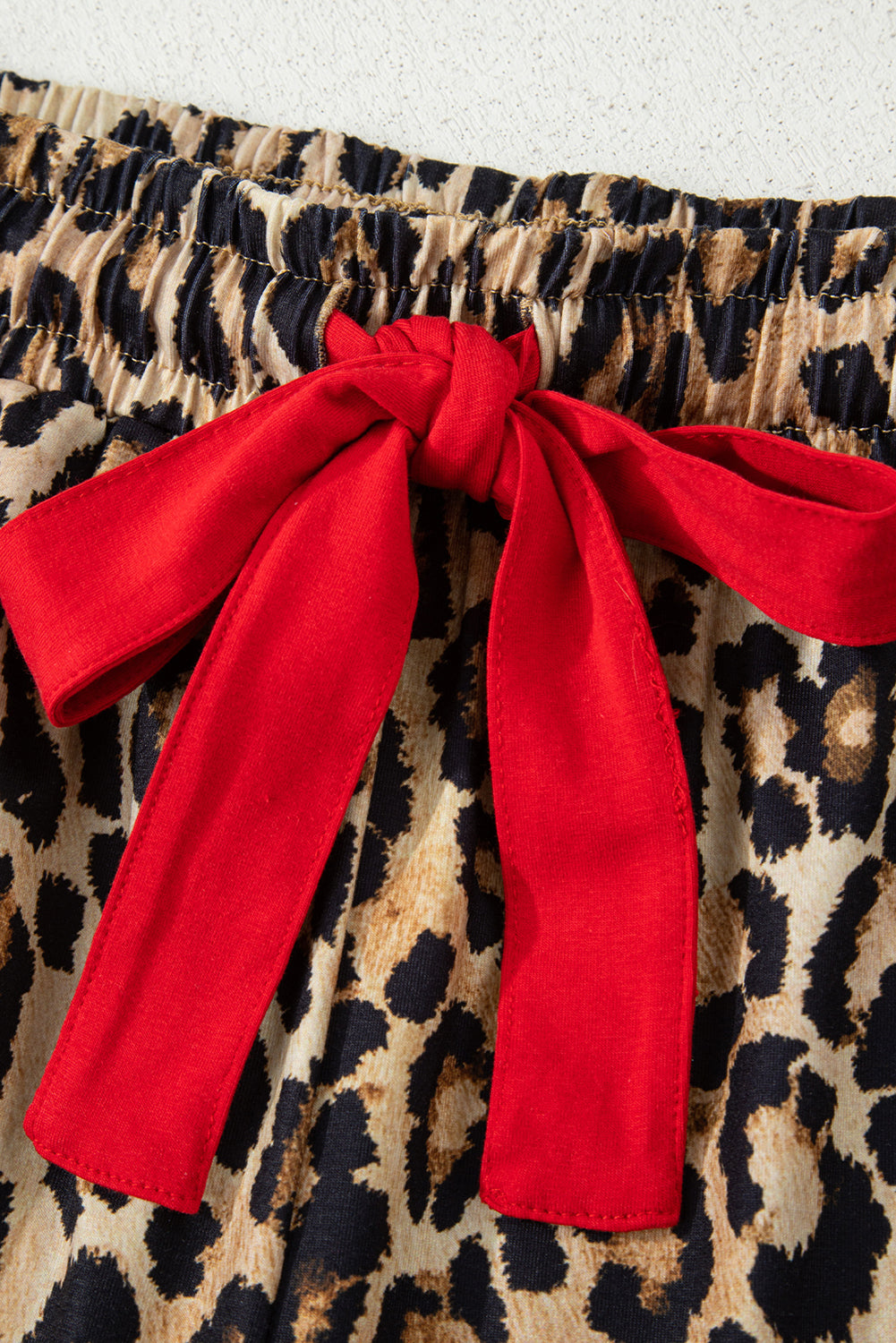 Retro Plaid Leopard Print Patchwork Long Sleeve Shorts Pajama Set - eAura