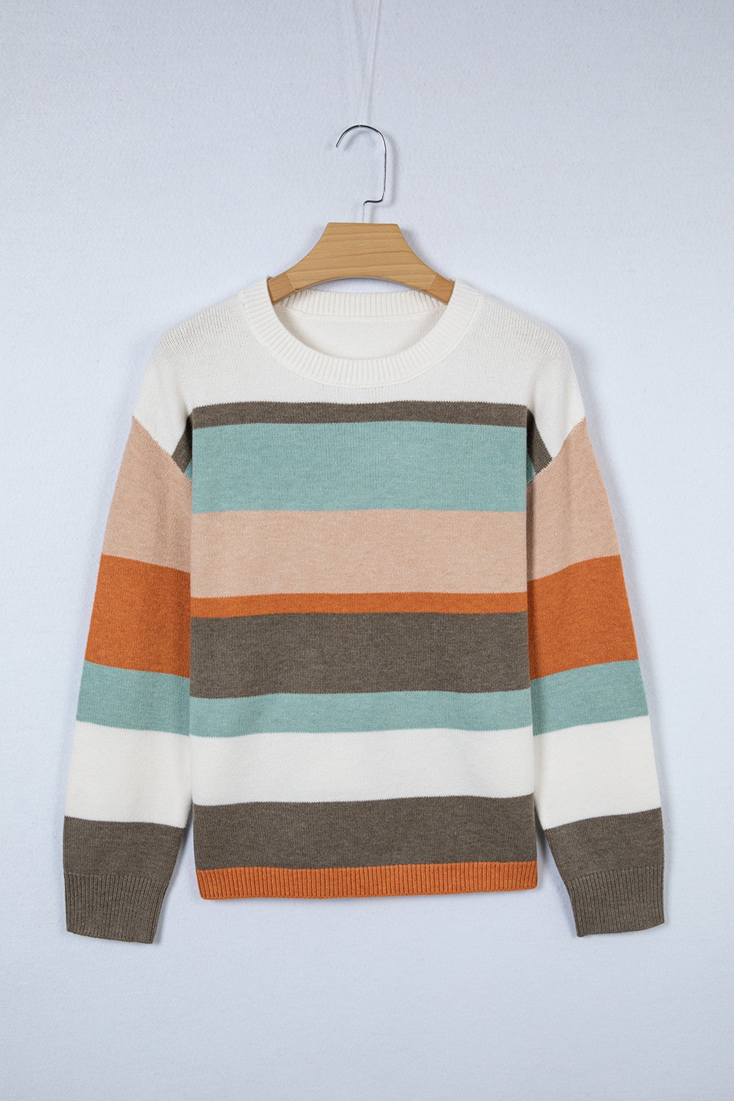 Striped Knit Drop Shoulder Sweater - Sweaters & Cardigans/Sweaters