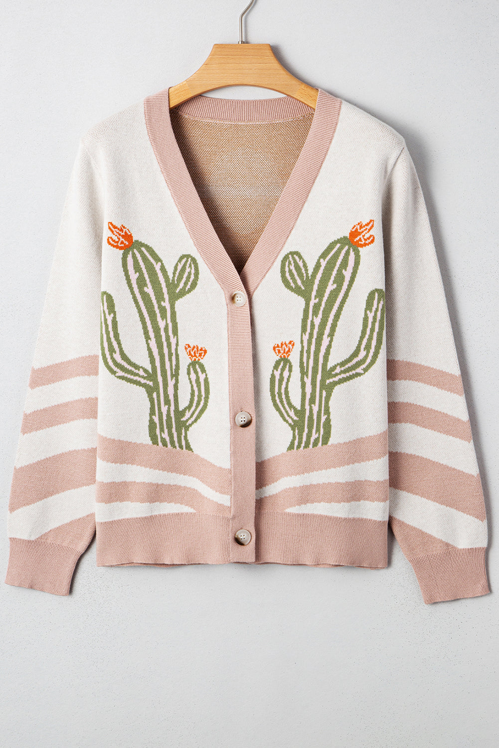 Desert Cactus Buttoned Front Knit Cardigan eAura
