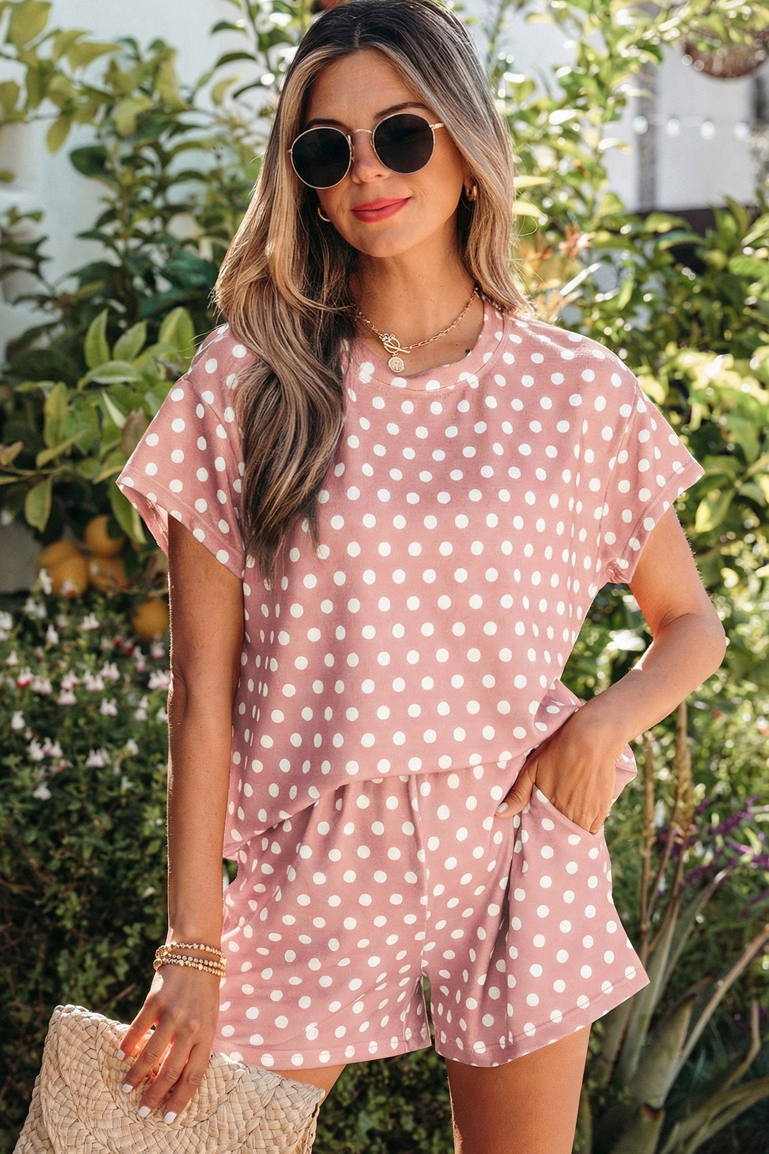 Polka Dot Print Co-ord Short Set