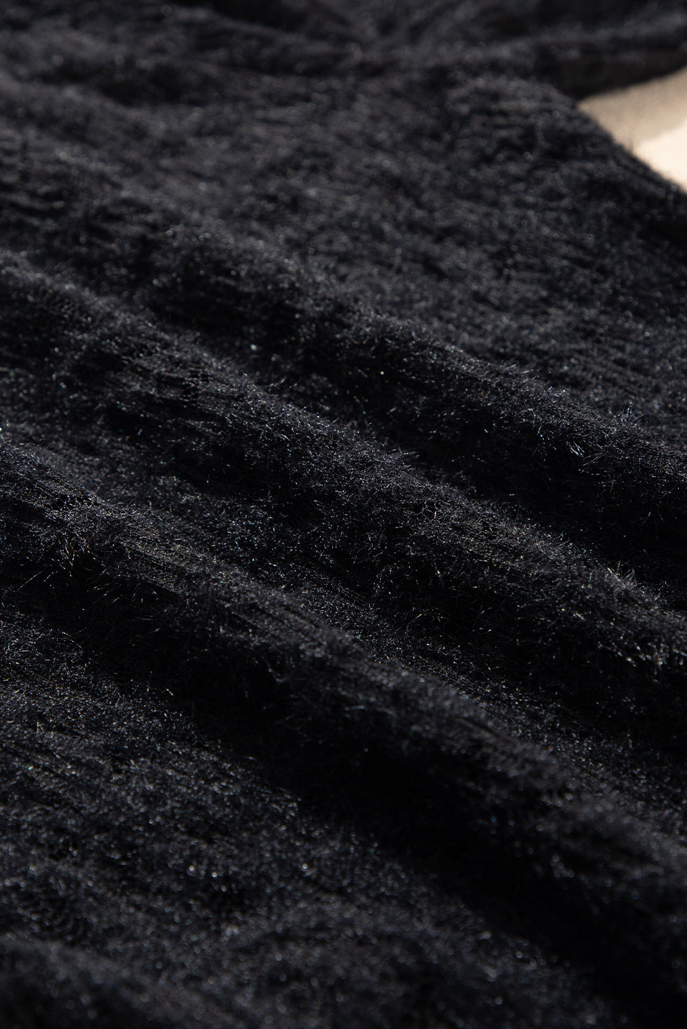 Black Flower Lace See Through Mock Neck Long Sleeve Top - eAura