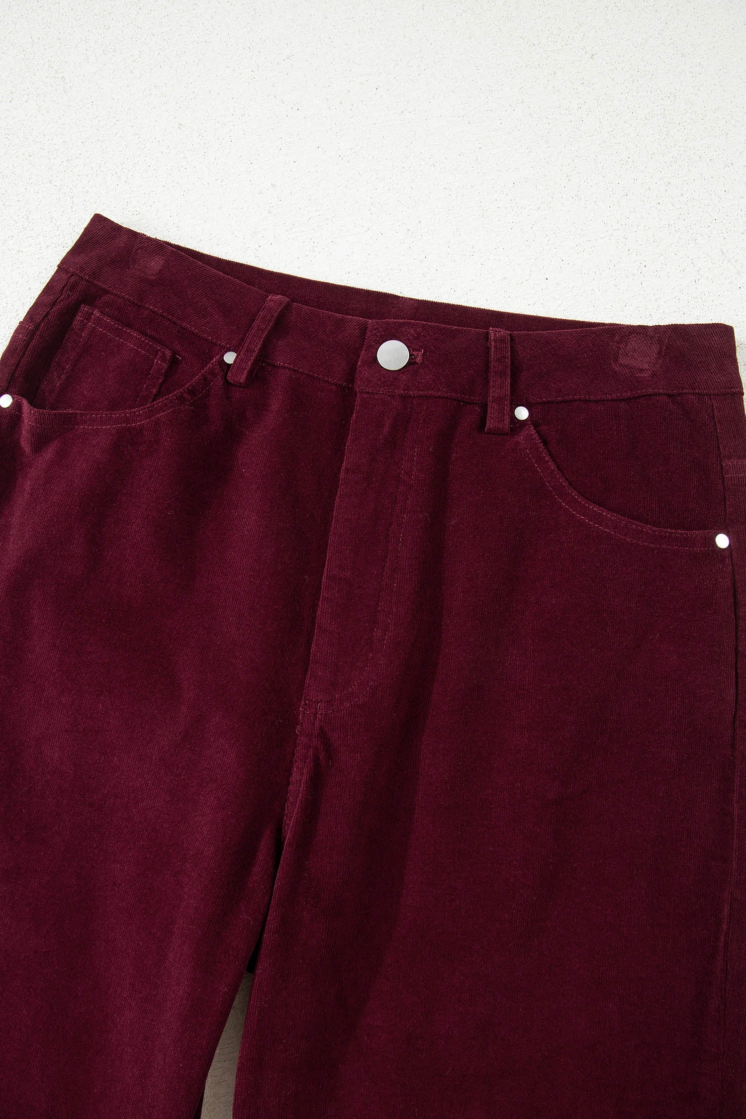 Soft Corduroy High Waist Wide Leg Trousers - Bottoms/Pants & Culotte