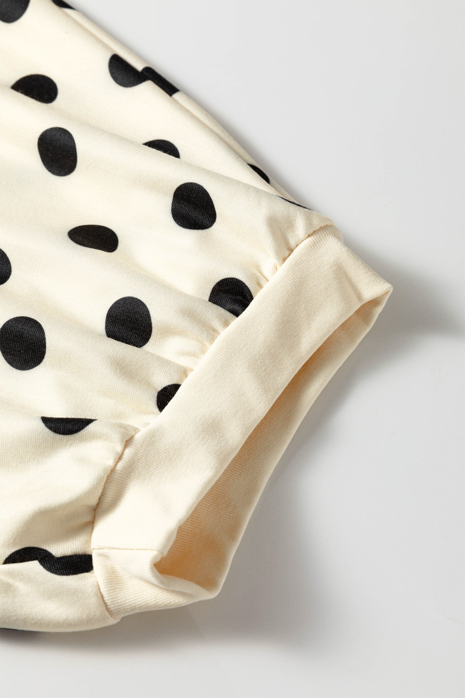 Polka Dot Oversized Top Drawstring Short Set – Green