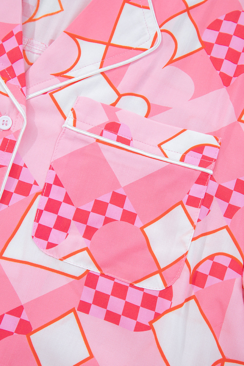 Heart Print Shirt Style Short Pyjama Set - eAura