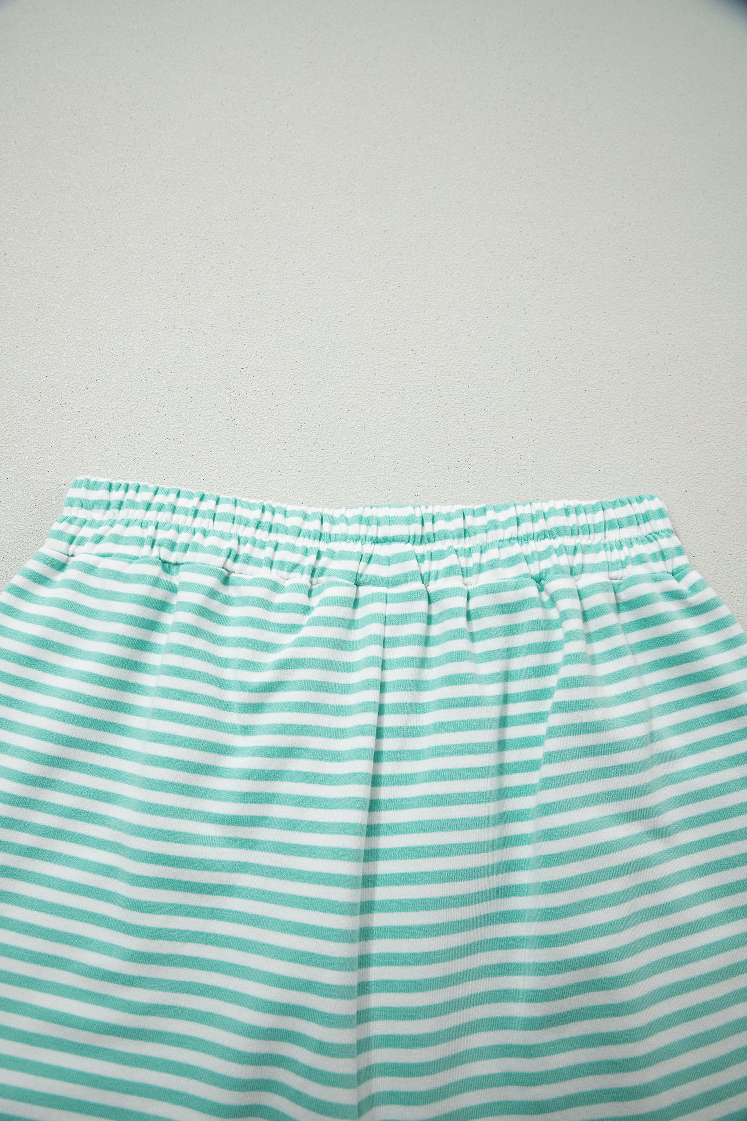 Stripe Oversize Mock Neck Sweatshirt and Shorts Set