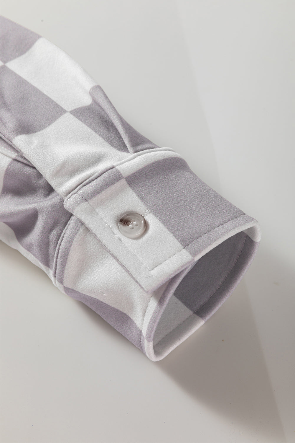 Checkerboard Flap Pocket Button Front Shacket eAura